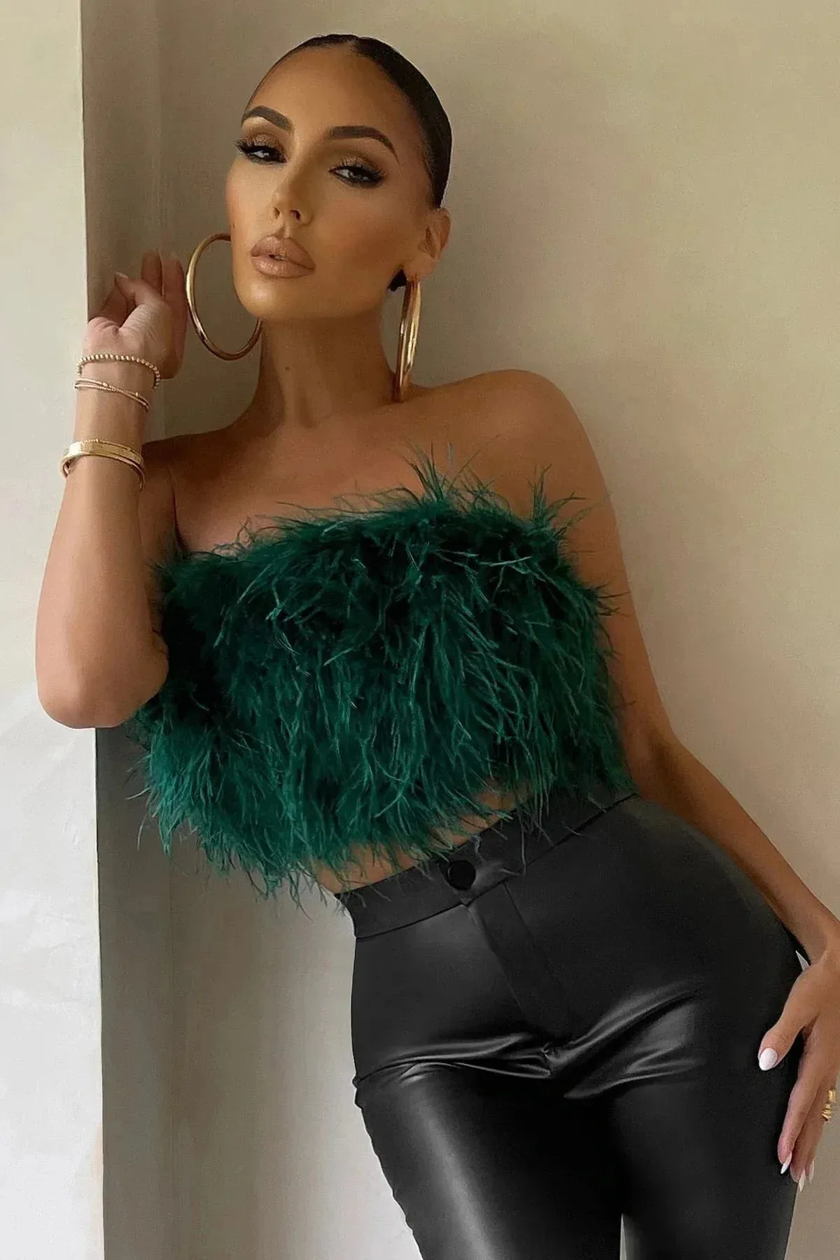 Peachy | Feather Crop Top