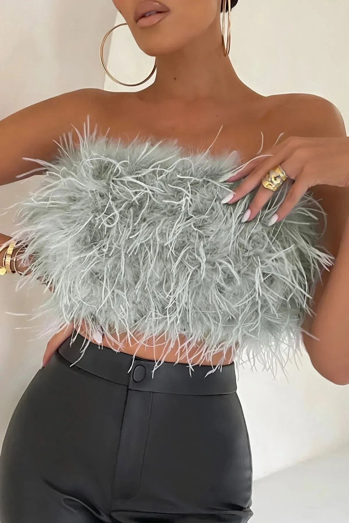 Peachy | Feather Crop Top
