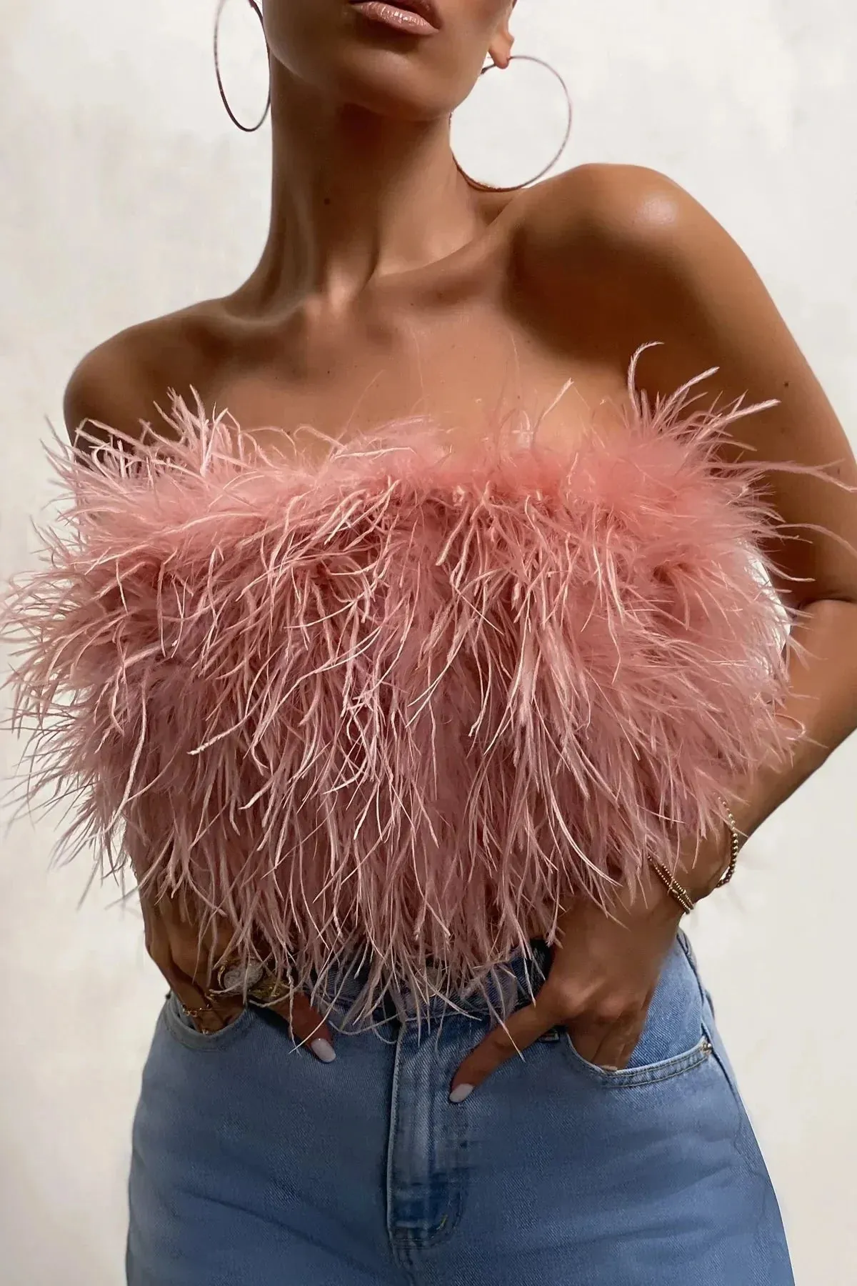 Peachy | Feather Crop Top