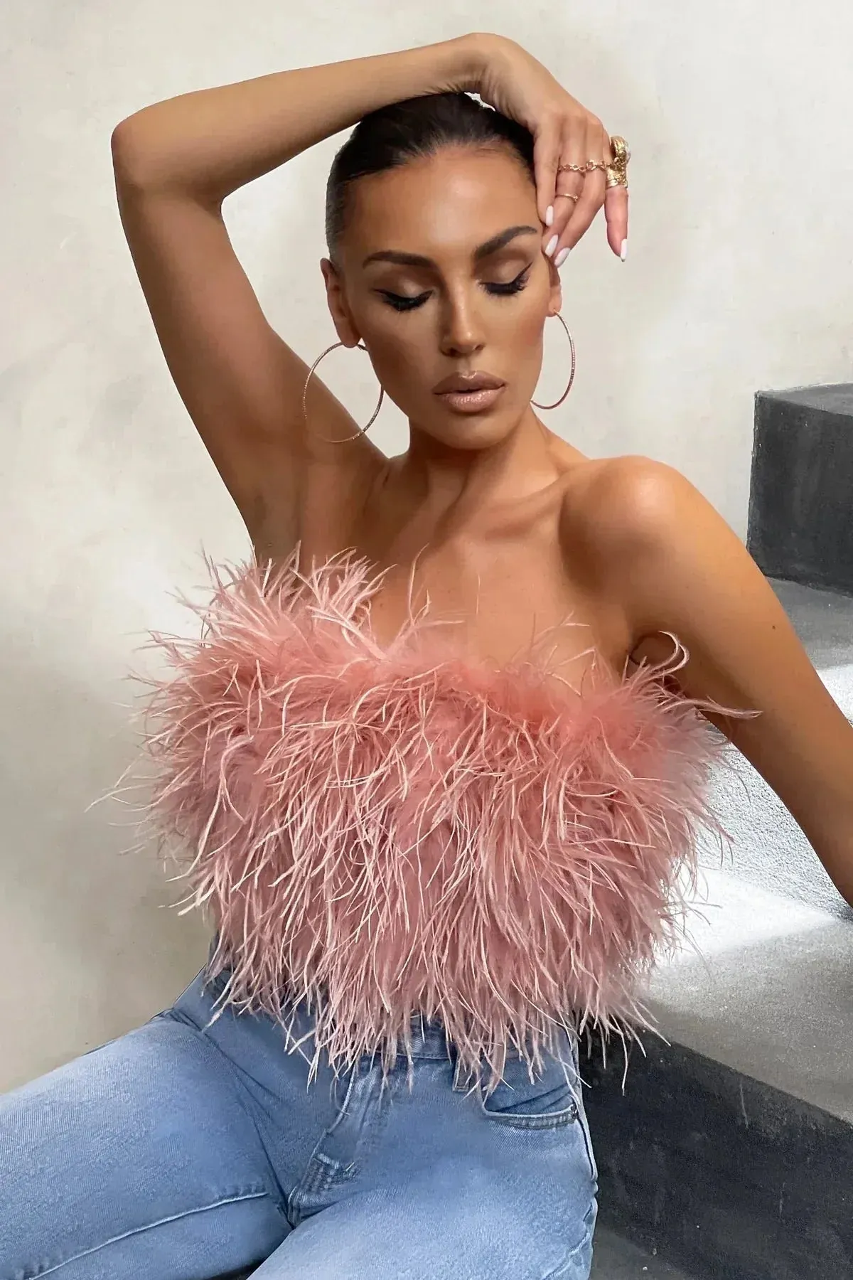 Peachy | Feather Crop Top