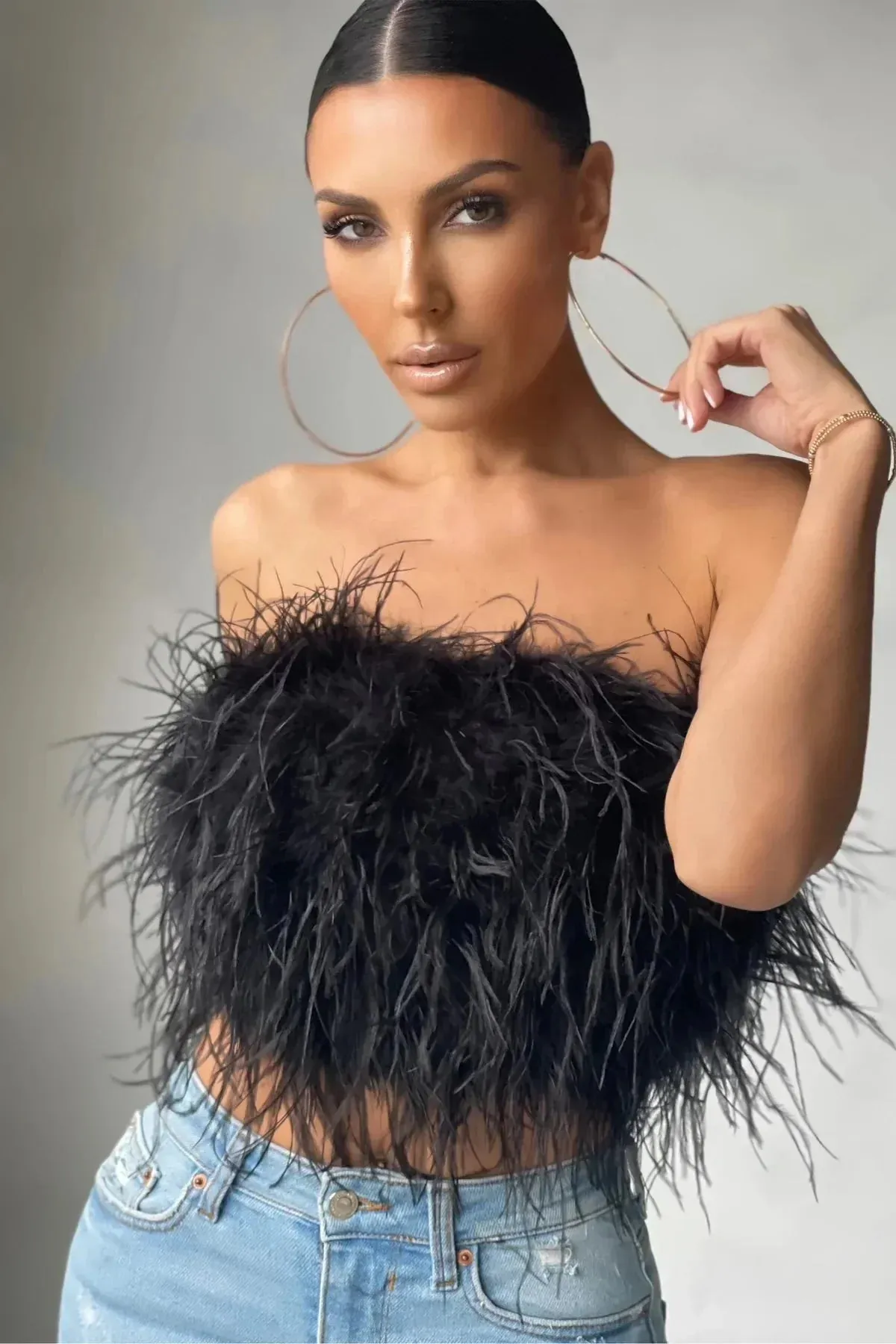 Peachy | Feather Crop Top