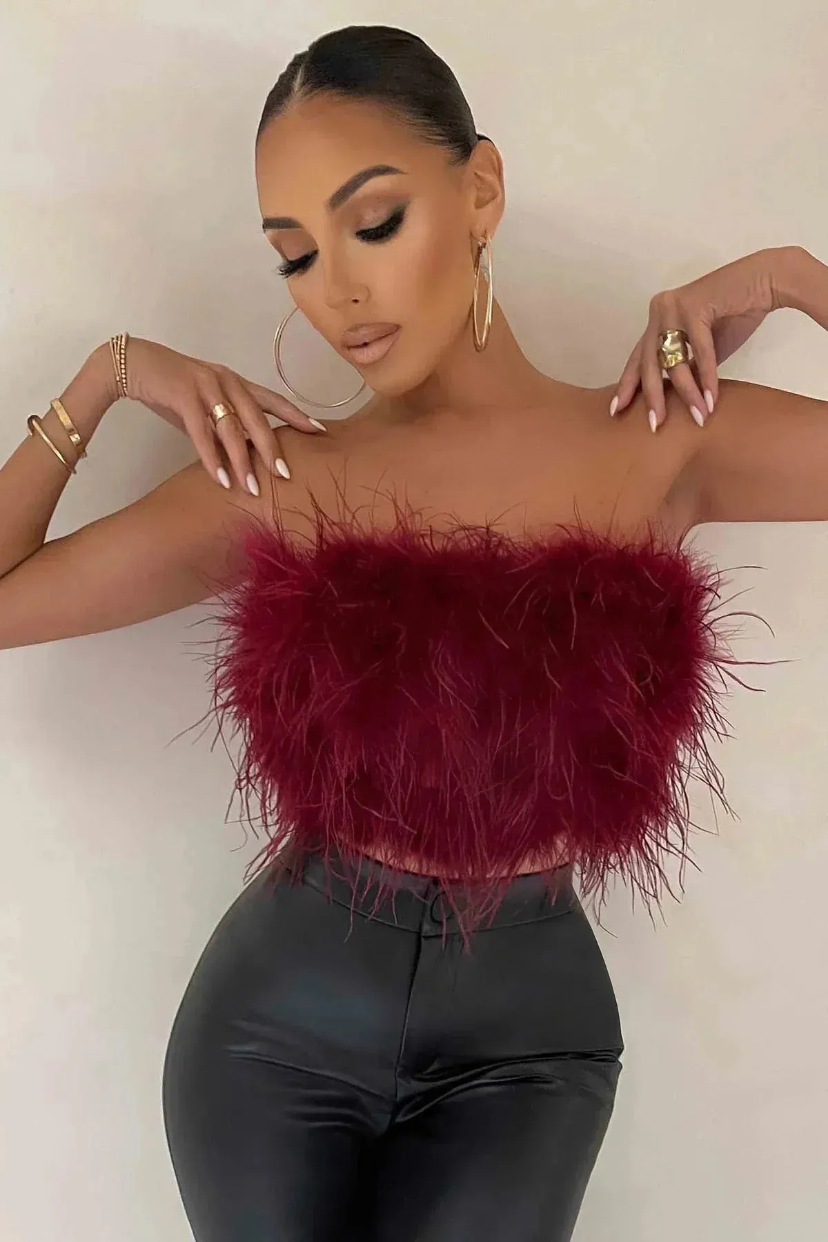 Peachy | Feather Crop Top