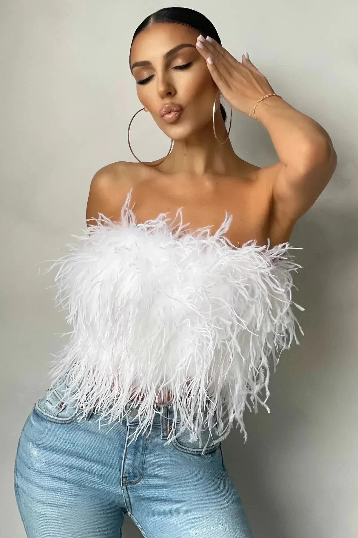 Peachy | Feather Crop Top
