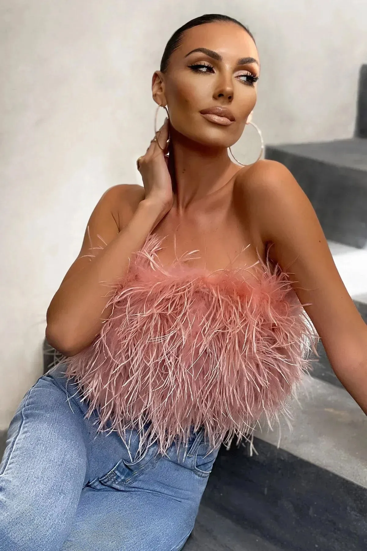 Peachy | Feather Crop Top