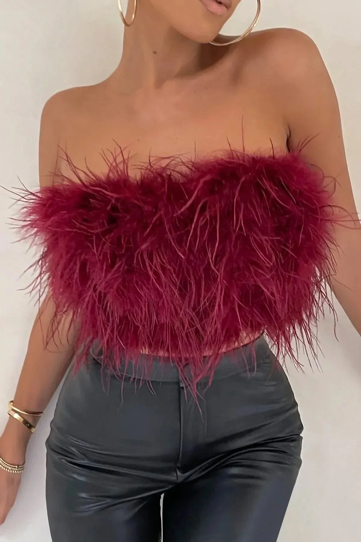 Peachy | Feather Crop Top