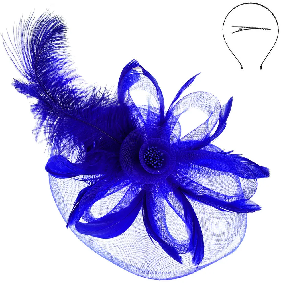 Peacock Feather Rose Fascinator