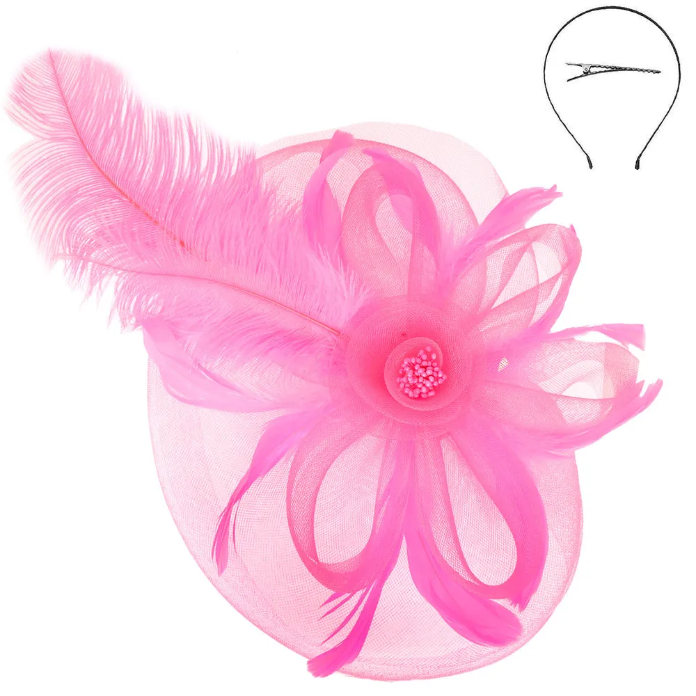 Peacock Feather Rose Fascinator