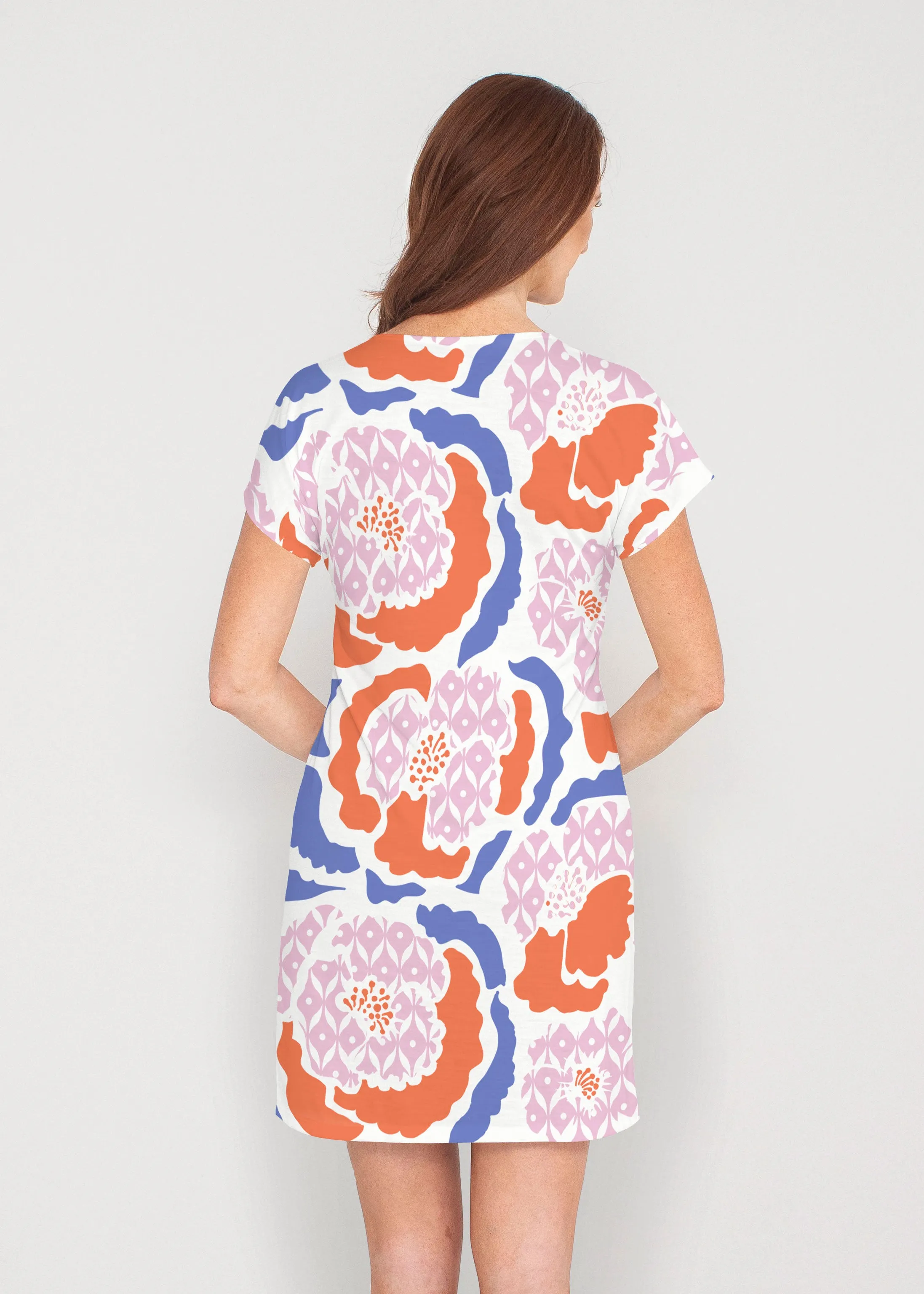 Peonies Pink (8074) ~ Lucy Tee Dress