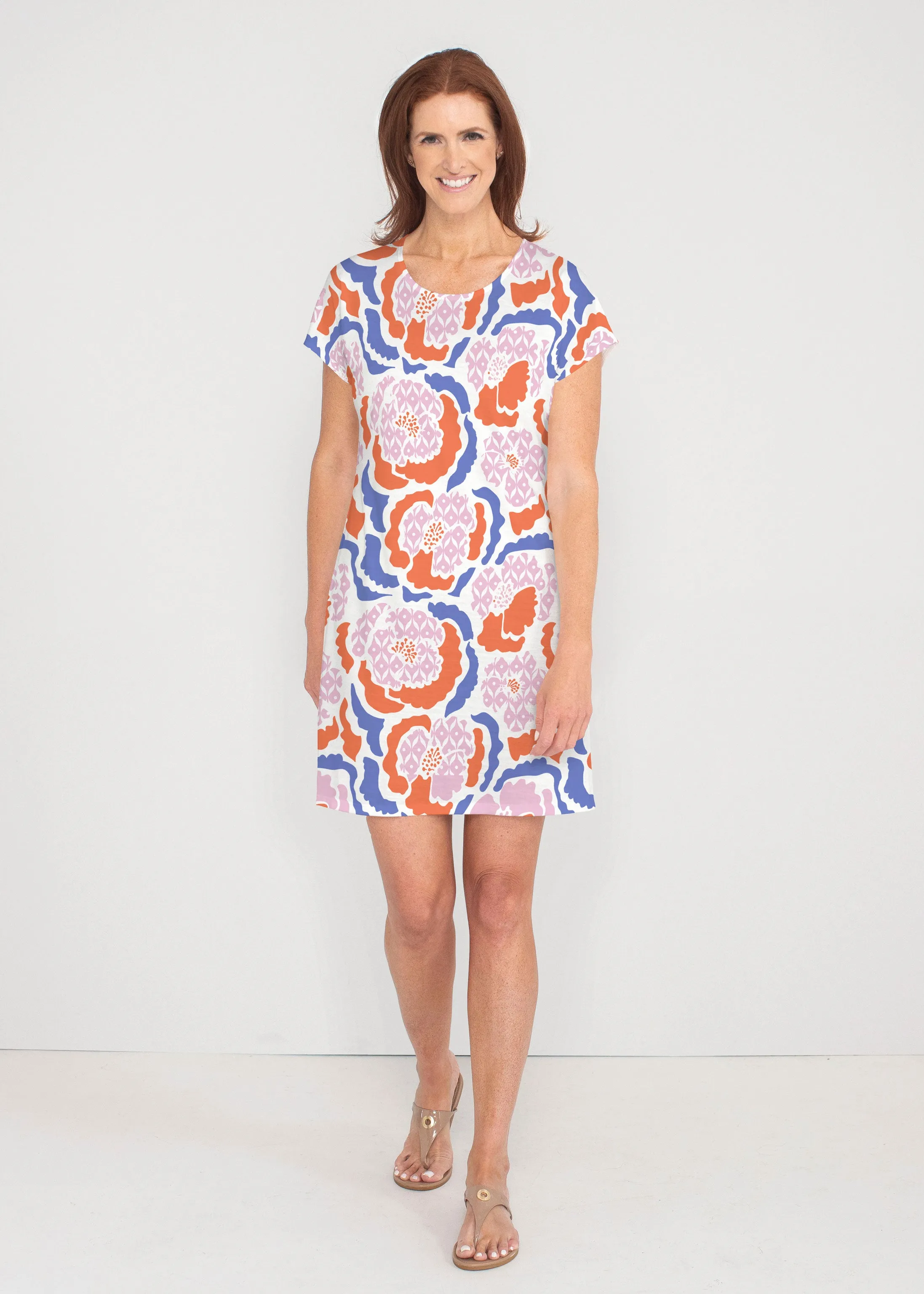 Peonies Pink (8074) ~ Lucy Tee Dress