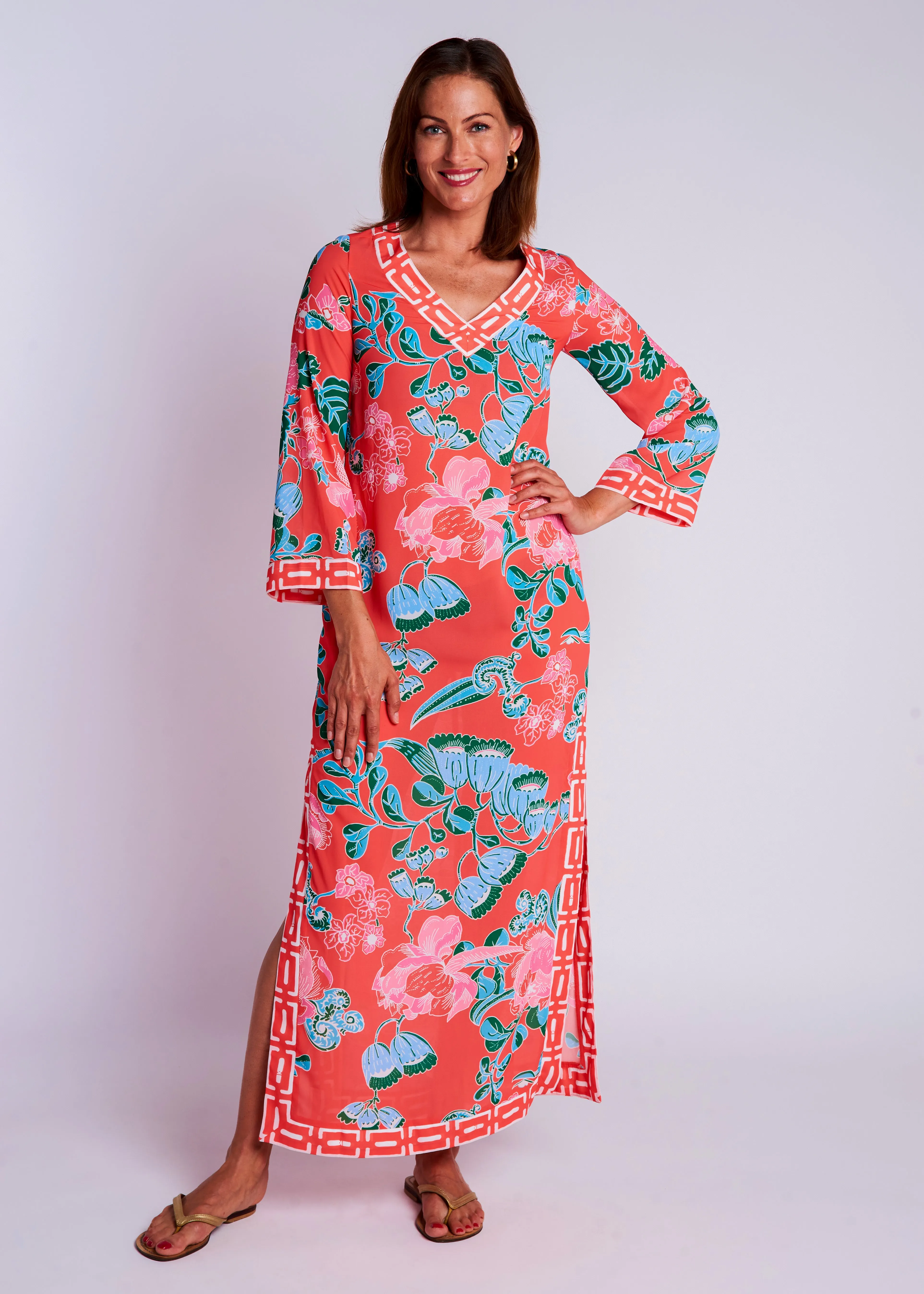Peppin Caftan - Cordelia Coral Multi