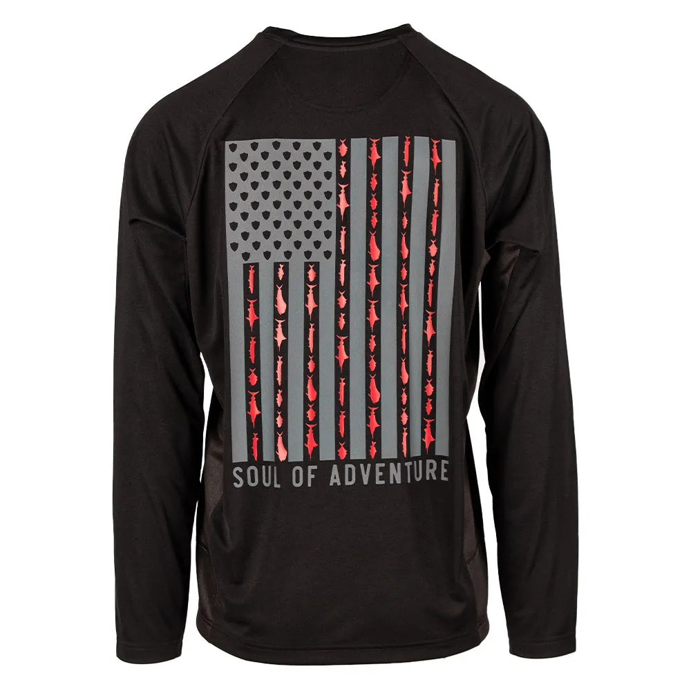 Performance Long Sleeve Shirt | Blackout Fins & Stripes