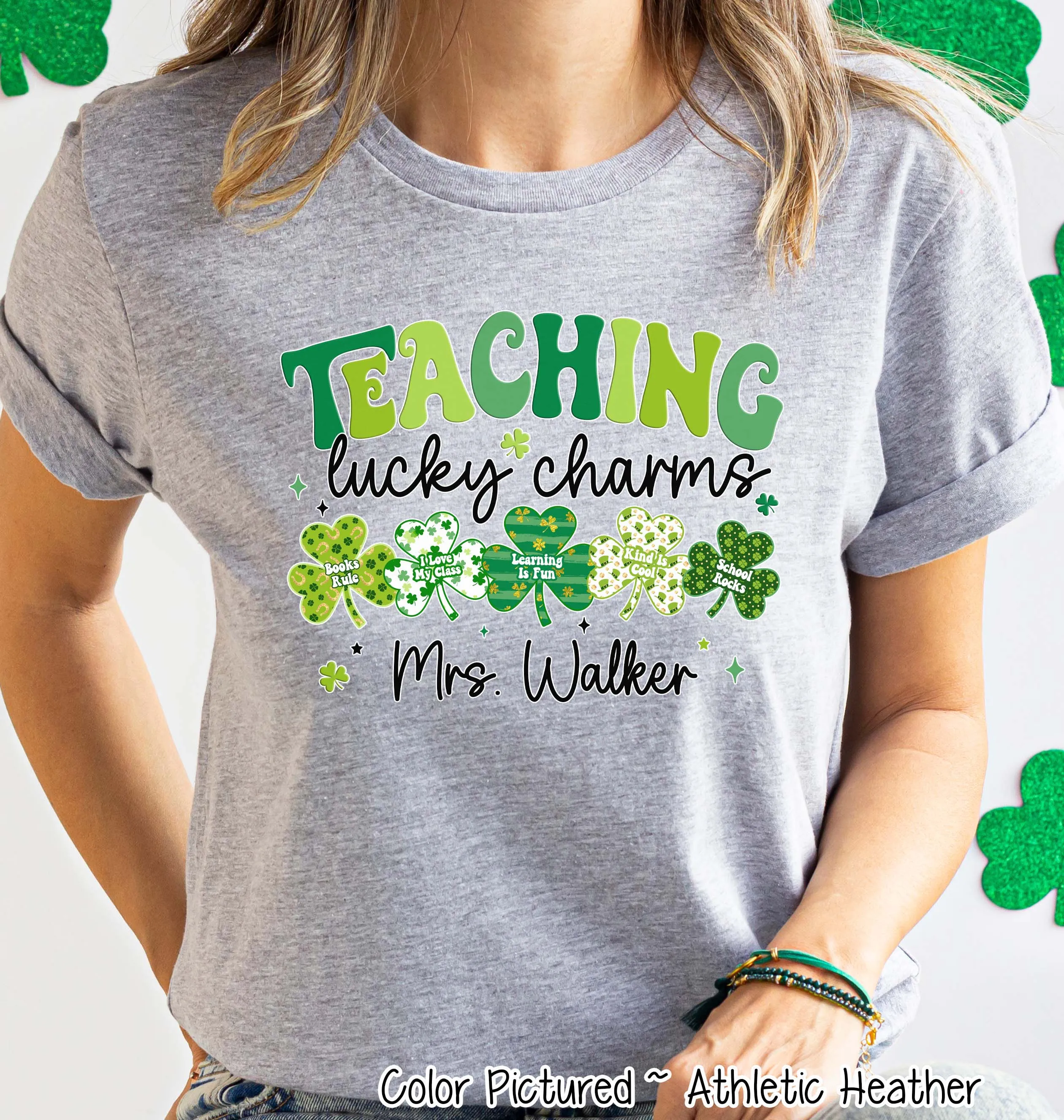 Personalized Teaching Lucky Charms St Patricks Day Tee or Sweatshirt