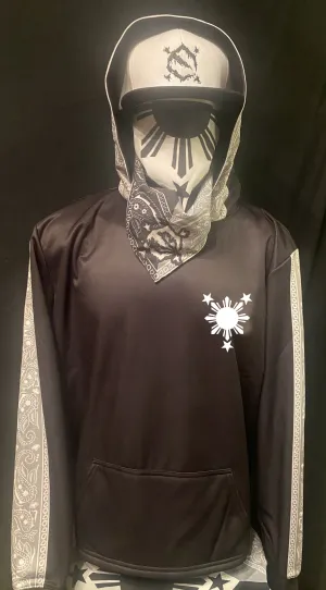 Philippines 3 Star and Sun Pullover Bandana Hoody