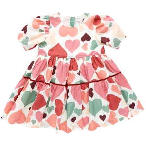Pink Chicken Girls Julesy Dress - Vintage Hearts