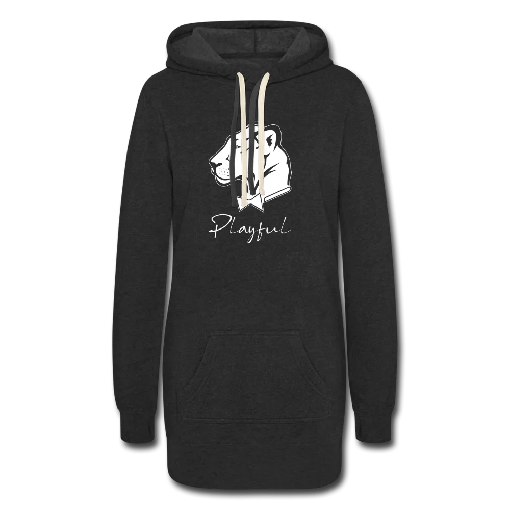 Playful Ladies Heather Black Signature Hoodie Dress