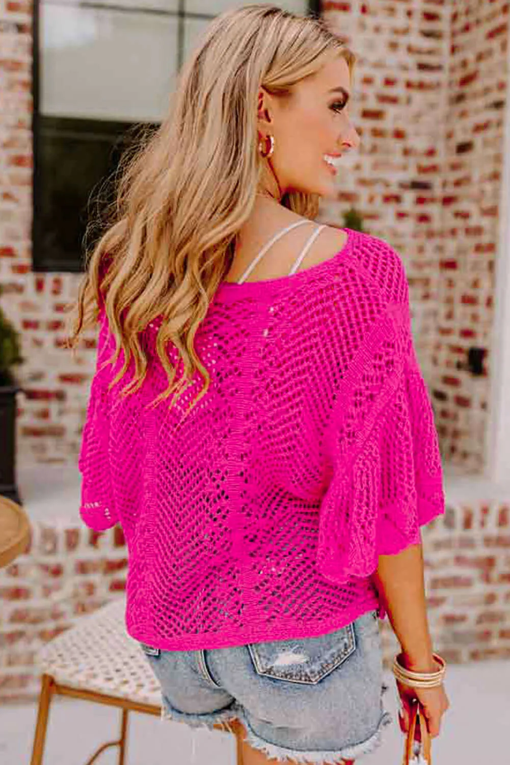POINT OF GRACE SWEATER (hot pink)