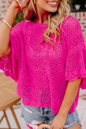 POINT OF GRACE SWEATER (hot pink)