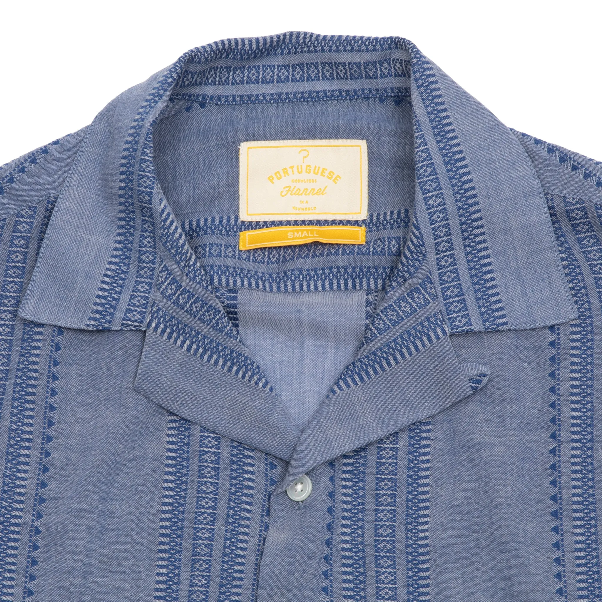Portuguese Flannel Pacific Camp Collar Shirt in Indigo