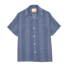 Portuguese Flannel Pacific Camp Collar Shirt in Indigo