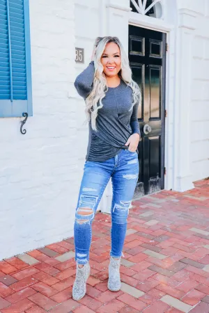 Positive Effect Ruched Top - Charcoal