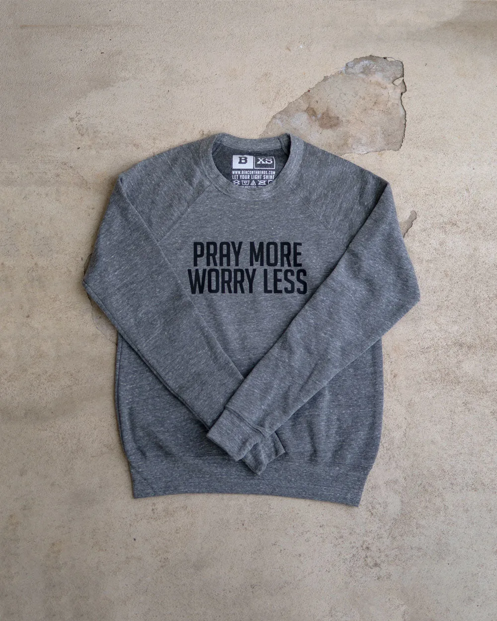Pray More Worry Less Adult Drop Shoulder Sweatshirt