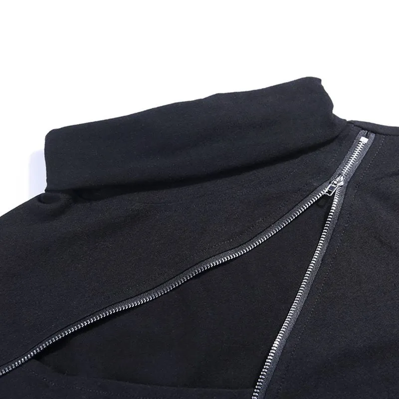 Punk Gothic Sexy Long Sleeved Top with Zippers