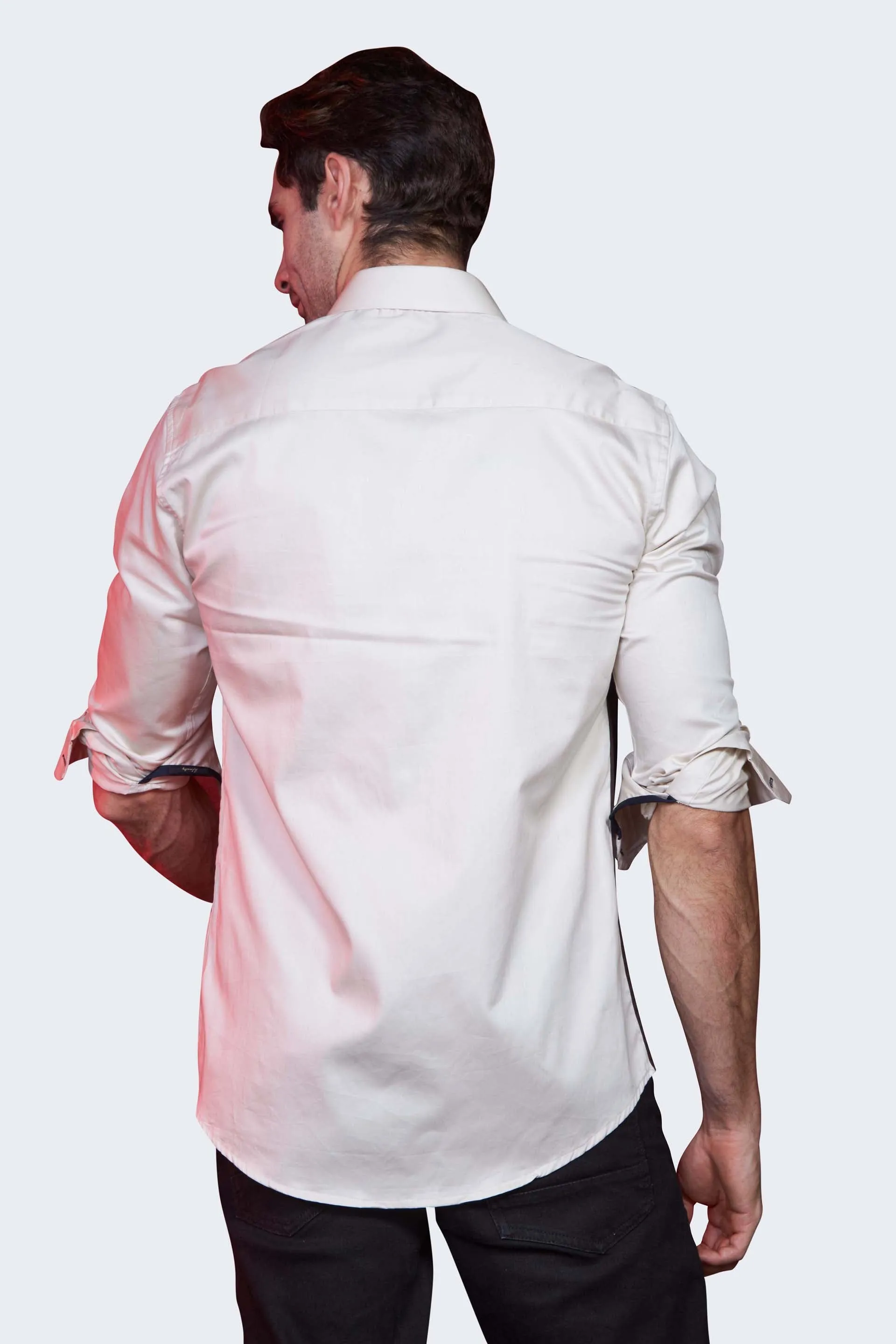 QUAD COLOR GRAY PARTY WEAR SHIRT