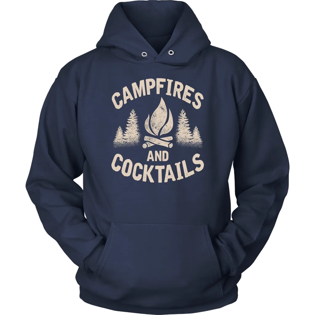 "Campfires And Cocktails" - Shirts and Hoodies