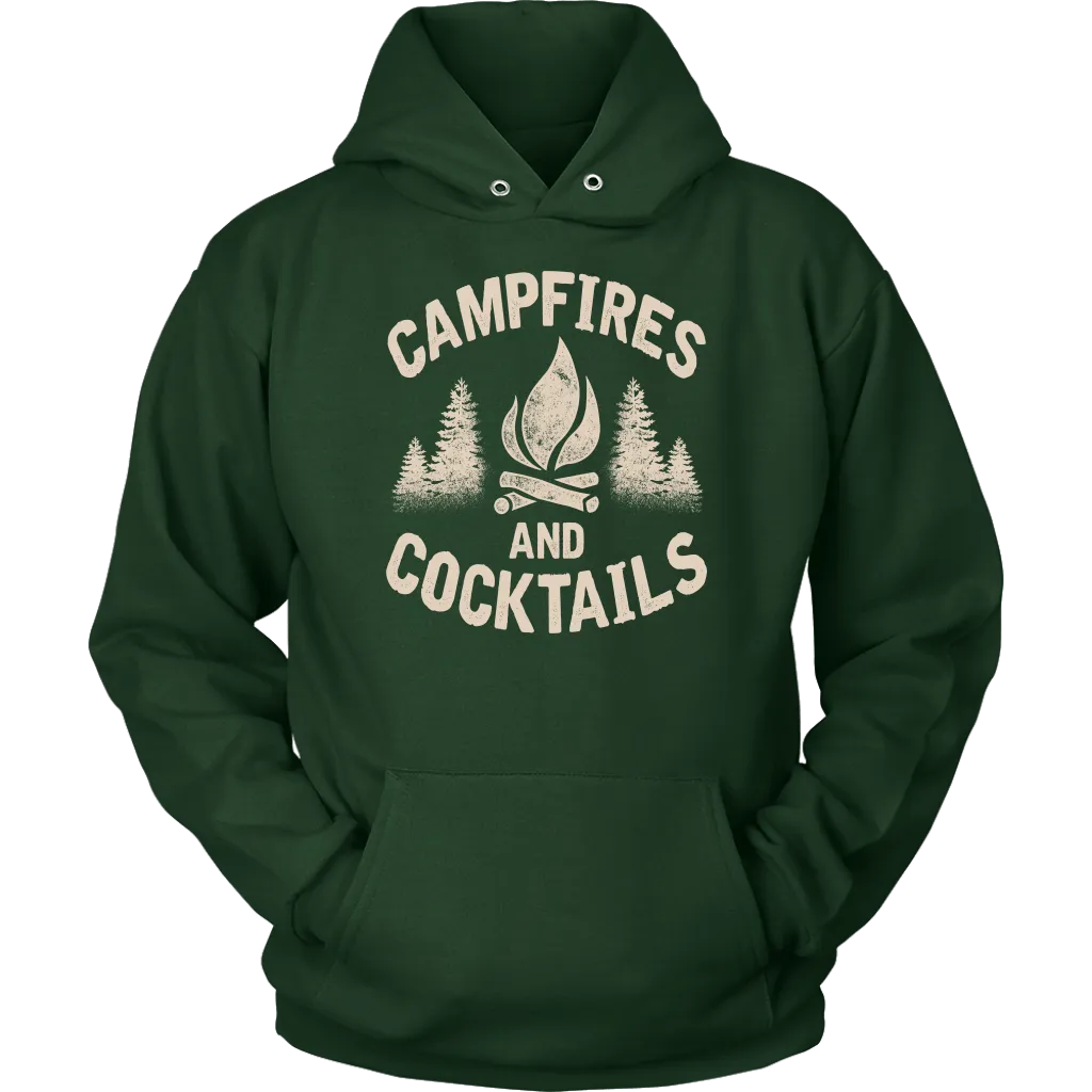 "Campfires And Cocktails" - Shirts and Hoodies