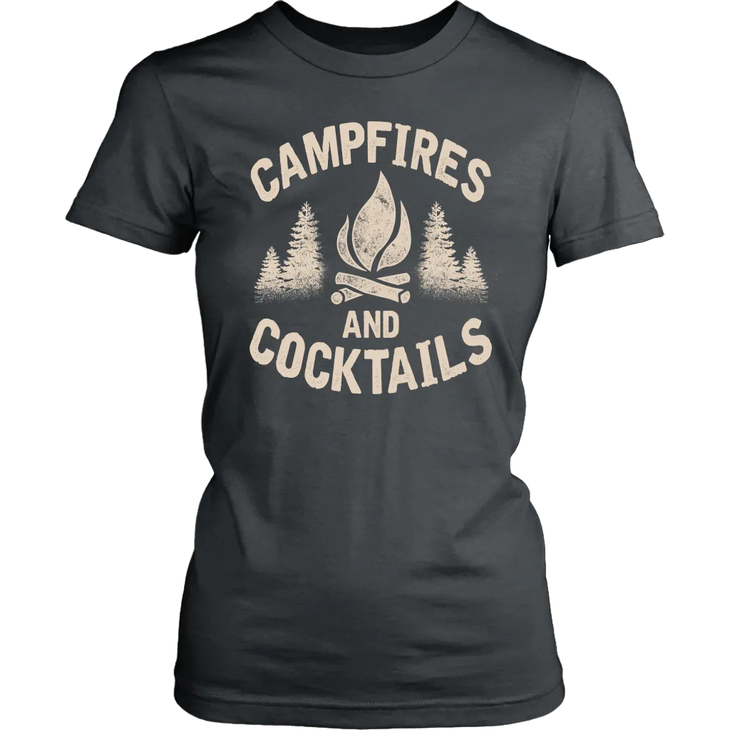 "Campfires And Cocktails" - Shirts and Hoodies