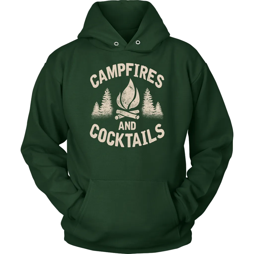 "Campfires And Cocktails" - Shirts and Hoodies