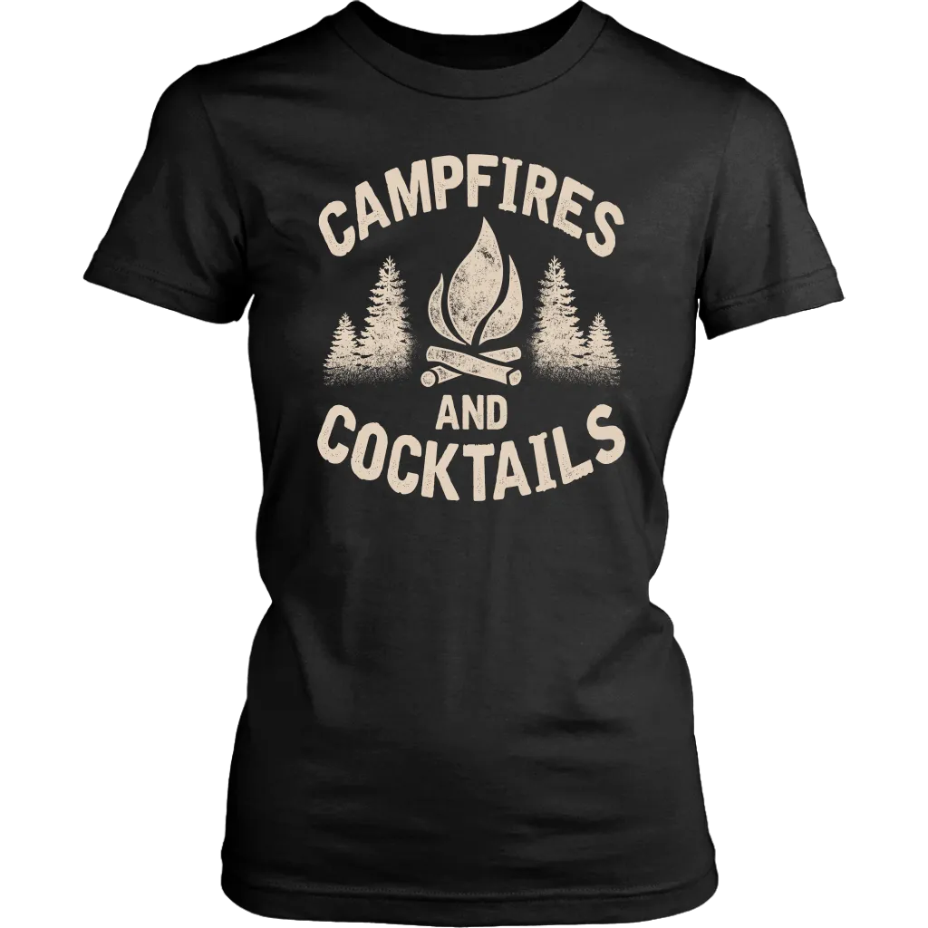 "Campfires And Cocktails" - Shirts and Hoodies