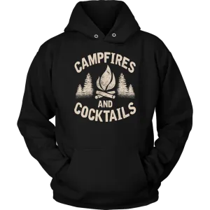 "Campfires And Cocktails" - Shirts and Hoodies