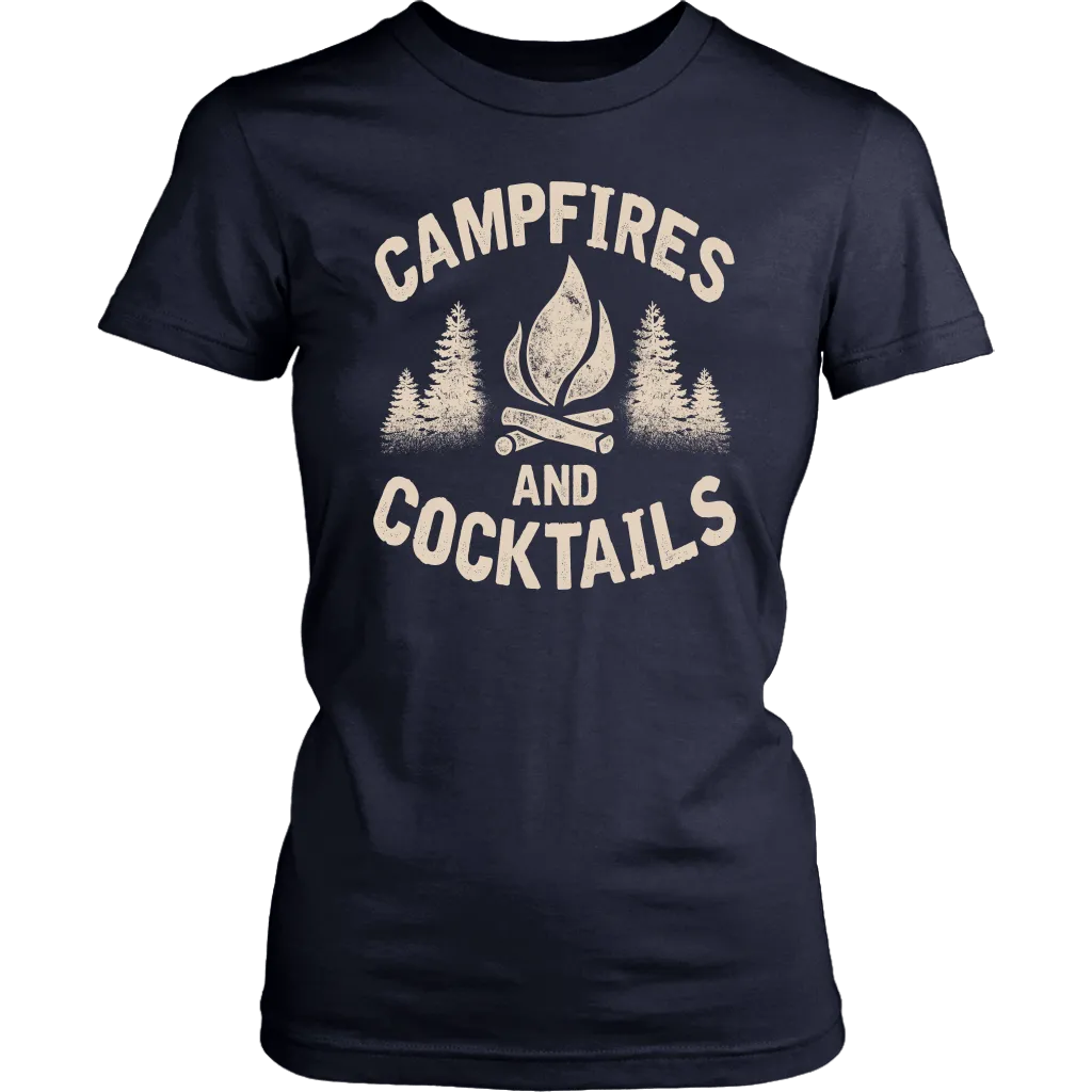 "Campfires And Cocktails" - Shirts and Hoodies