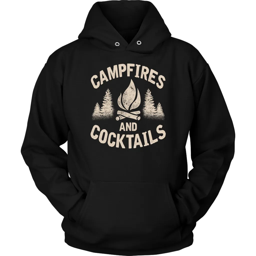"Campfires And Cocktails" - Shirts and Hoodies