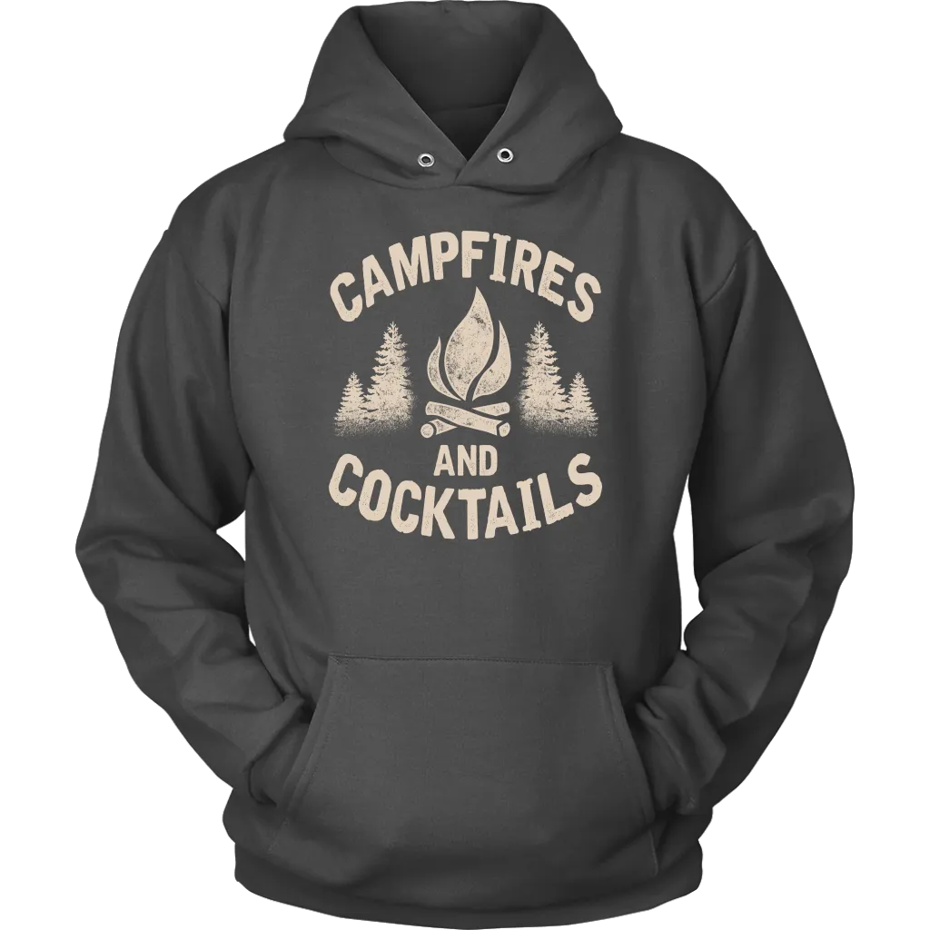 "Campfires And Cocktails" - Shirts and Hoodies