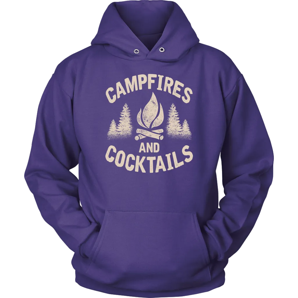 "Campfires And Cocktails" - Shirts and Hoodies