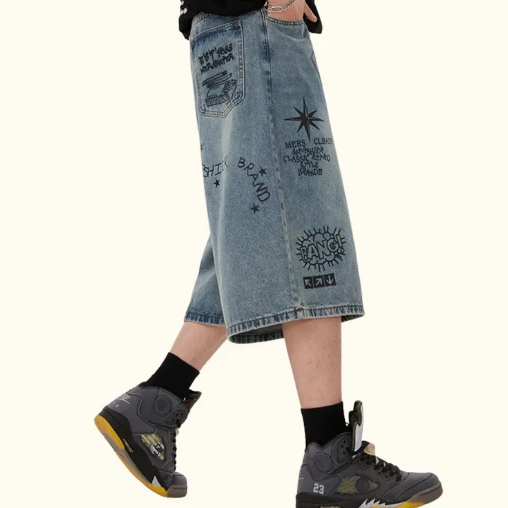 "Street Graffiti Denim" Shorts