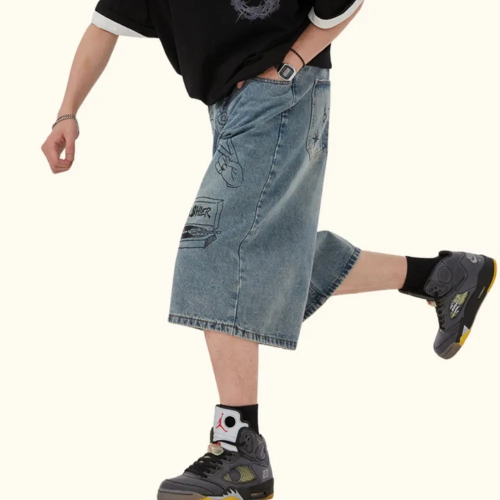 "Street Graffiti Denim" Shorts