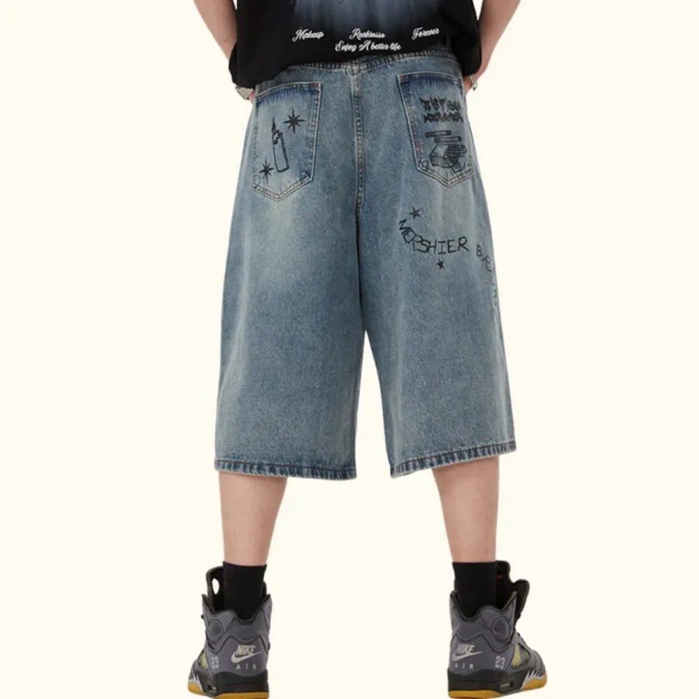 "Street Graffiti Denim" Shorts