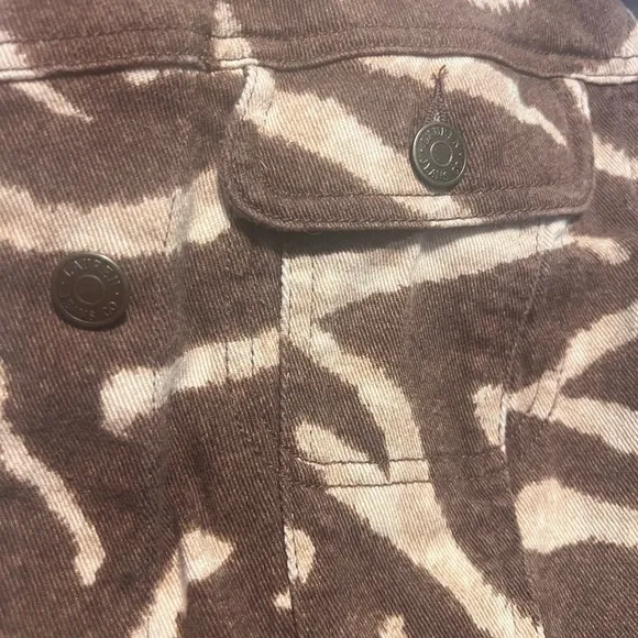 Ralph Lauren Brown Zebra Print Soft L Denim Jacket  MSRP $159 DISCONTINUED Nice