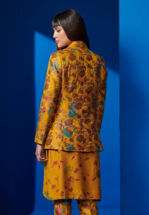 Rana Blazer Silk Brocade Mustard