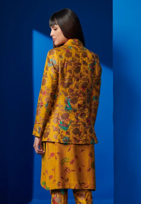 Rana Blazer Silk Brocade Mustard