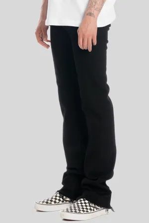 RAW EDGE JET BLACK DENIM JEAN