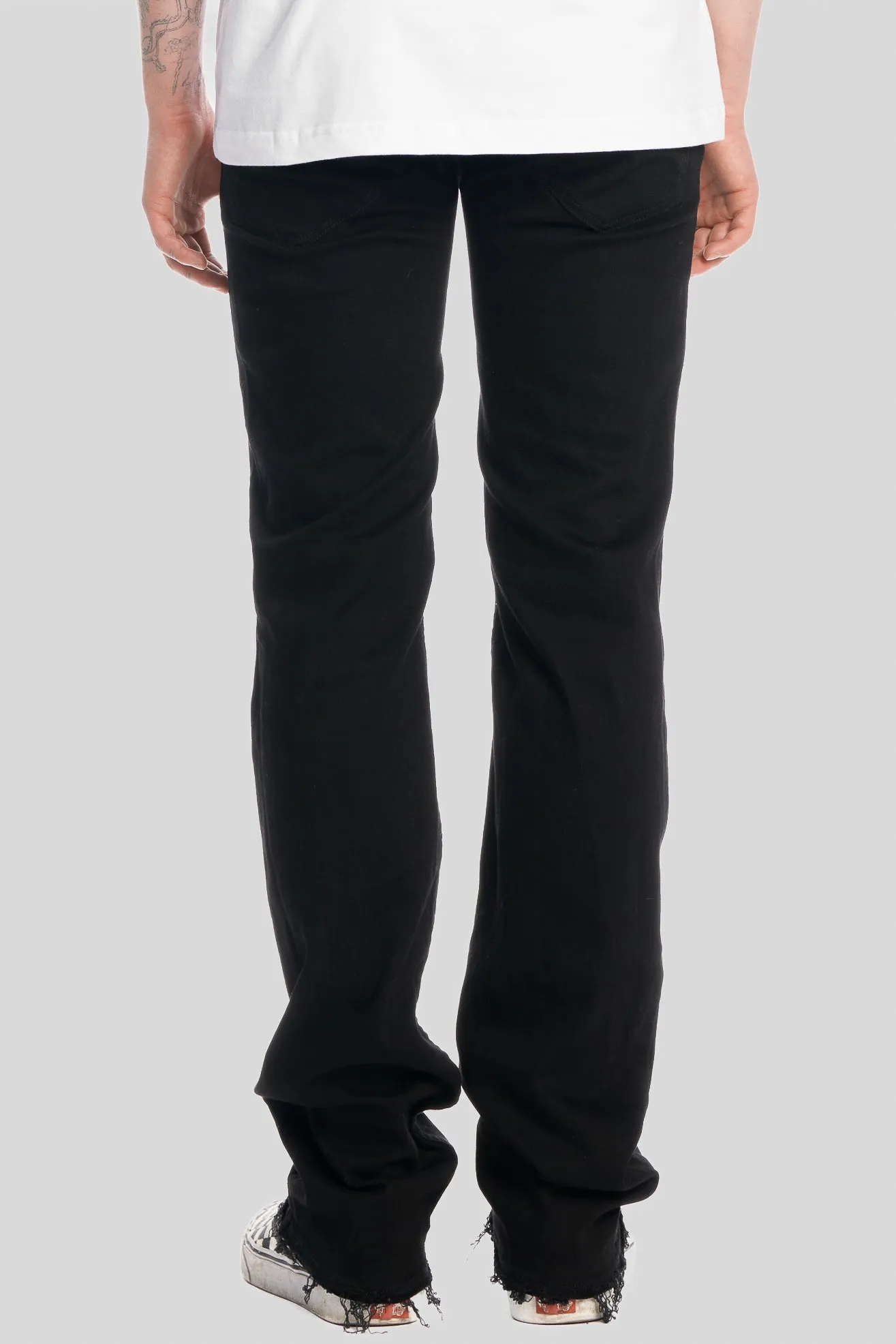 RAW EDGE JET BLACK DENIM JEAN