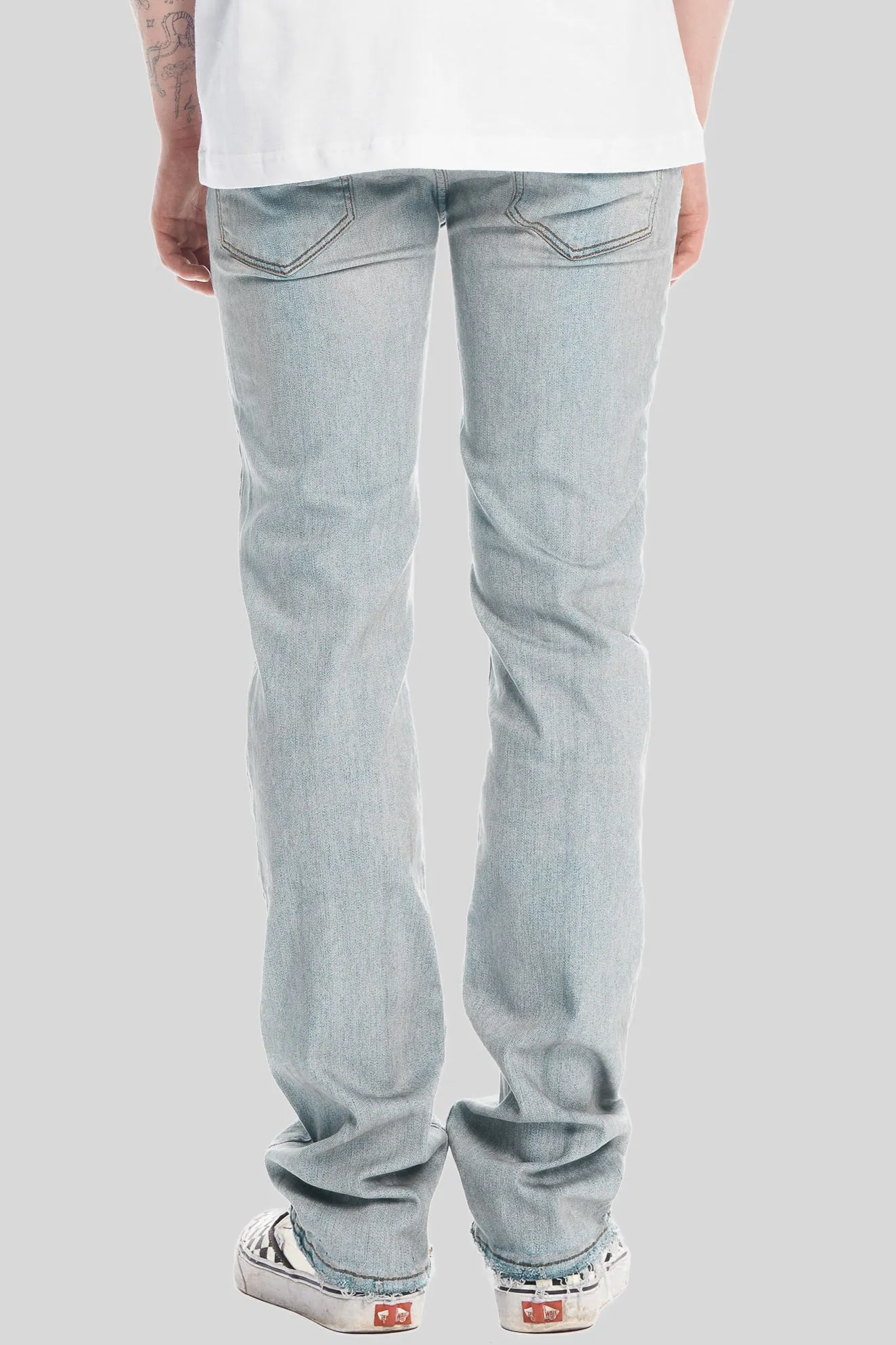 RAW EDGE WASHED BLUE DENIM JEAN