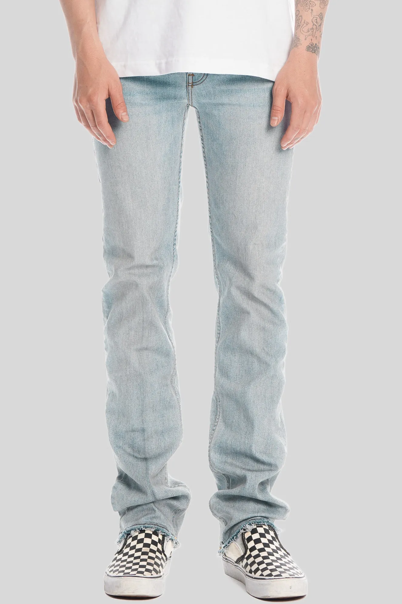 RAW EDGE WASHED BLUE DENIM JEAN