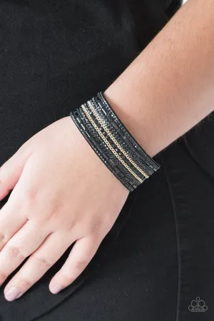 Rebel Radiance - Black Snap Bracelet - Paparazzi Accessories