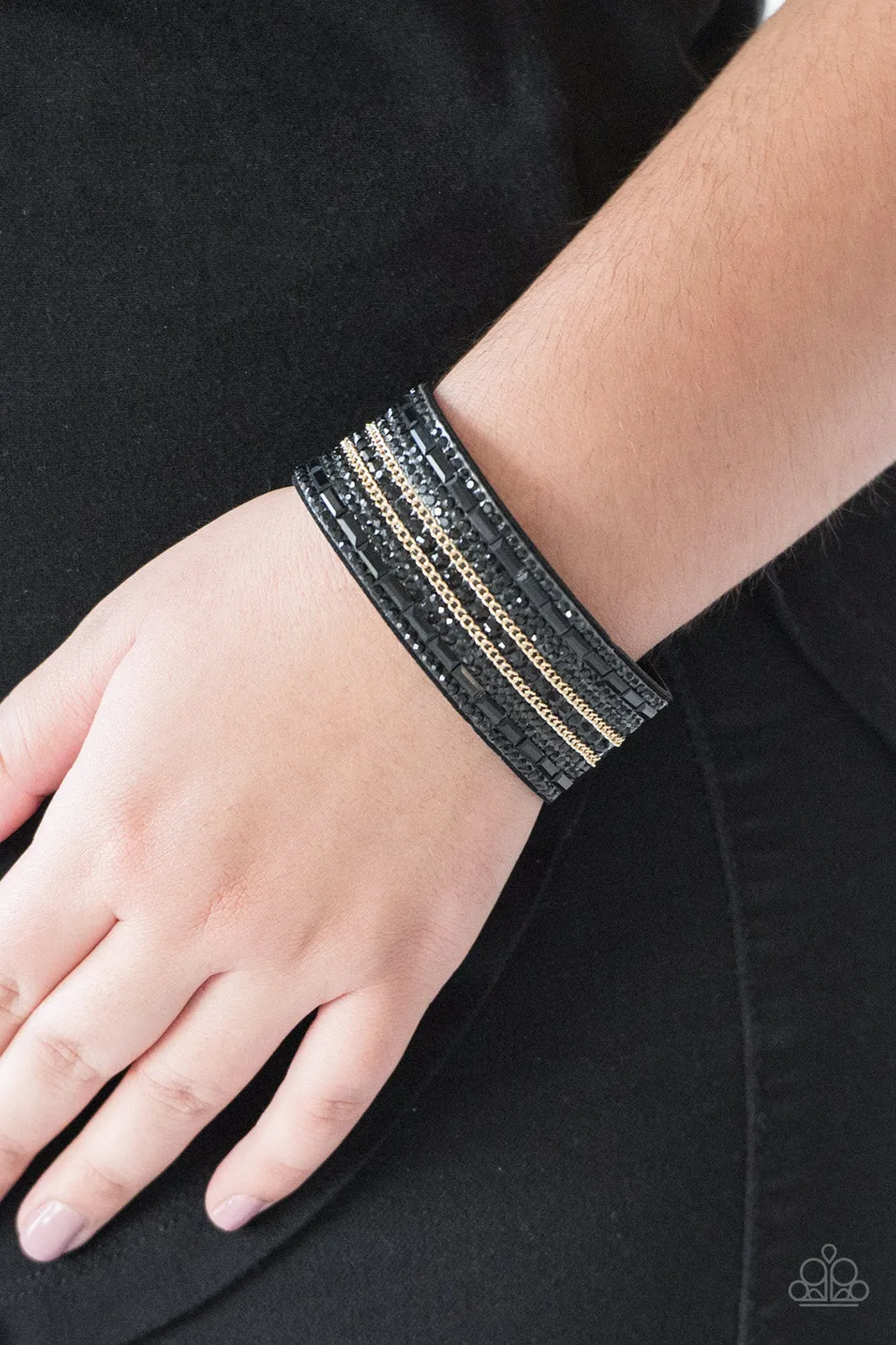 Rebel Radiance - Black Snap Bracelet - Paparazzi Accessories