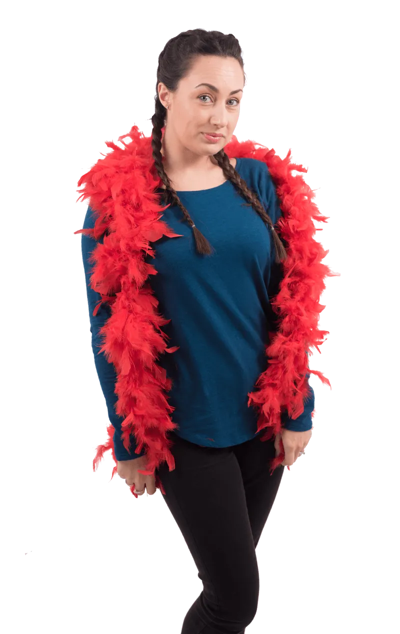 Red Feather Boa Accessory
